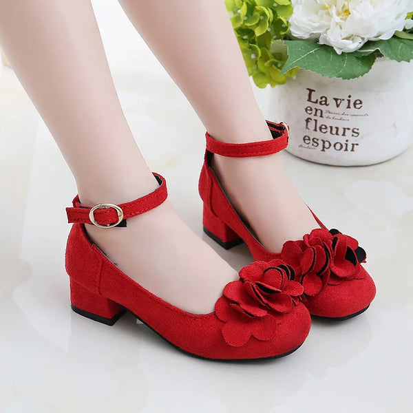 Princess Dress Suede Flower Shoes