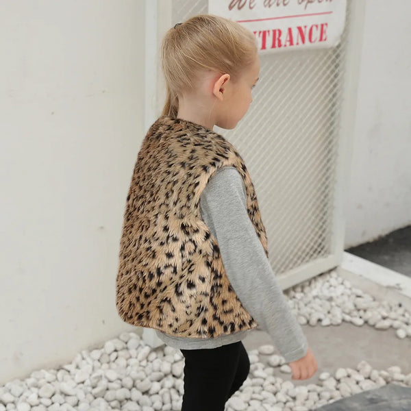 Baby Leopard Faux Fur Waistcoat