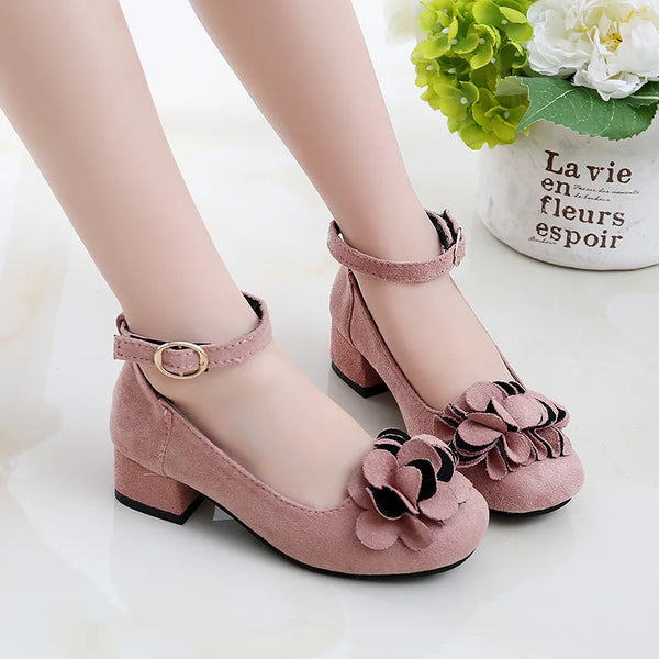 Princess Dress Suede Flower Shoes