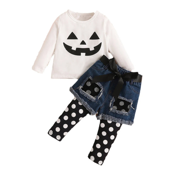 Ghost Print T Shirt Denim Pants  Outfits