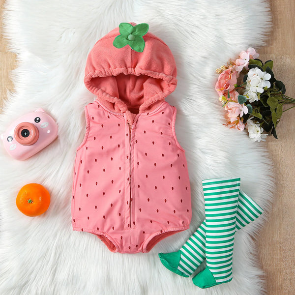 Newborn Sleeveless Hooded Jumpsuit