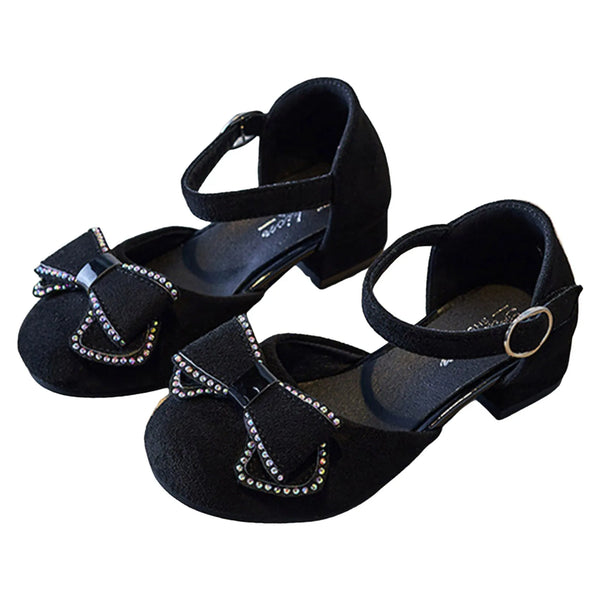 Rhinestone Butterfly Leather Shoes